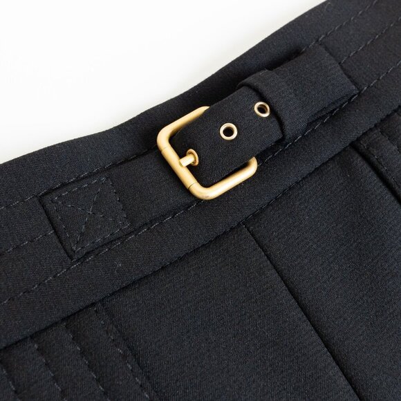 RED Valentino High-Waist Belted Wide Leg Cropped Trousers Culottes Black IT 36 - Picture 6 of 15